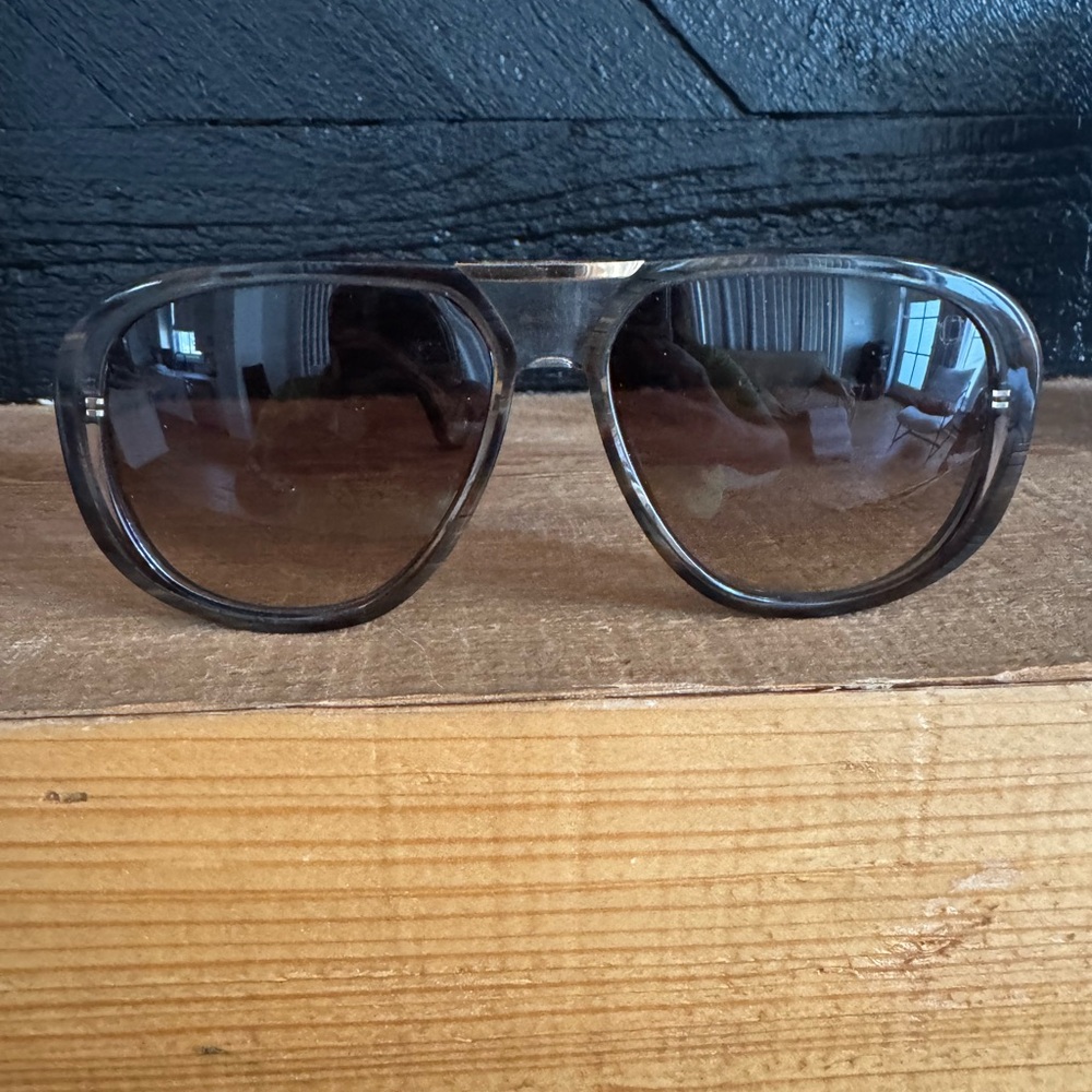Blake Kuwahara Seidler - Brown Horn Aviator Sunglasses